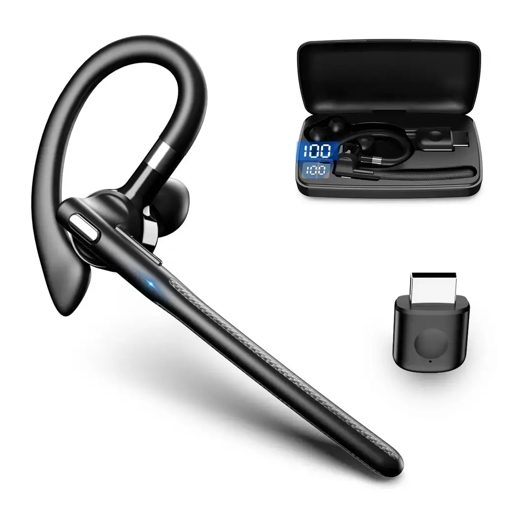 New Bluetooth Headset Wireless Hanging into Ear 5.3 Amazon Explosions Noise Reduction Sports Waterproof Digital Display Business Headset