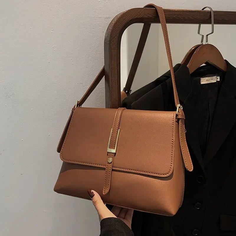 Women's Retro Brown Shoulder Bag 2022 New - Image 6