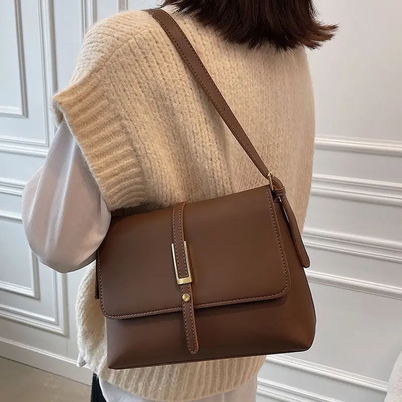 Women's Retro Brown Shoulder Bag 2022 New - Image 7