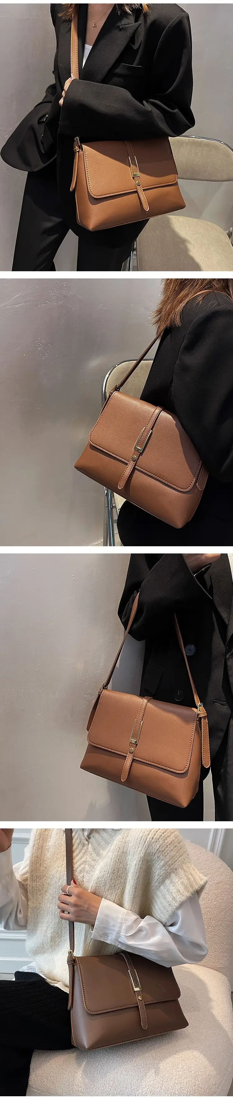 Women's Retro Brown Shoulder Bag 2022 New — feature 2