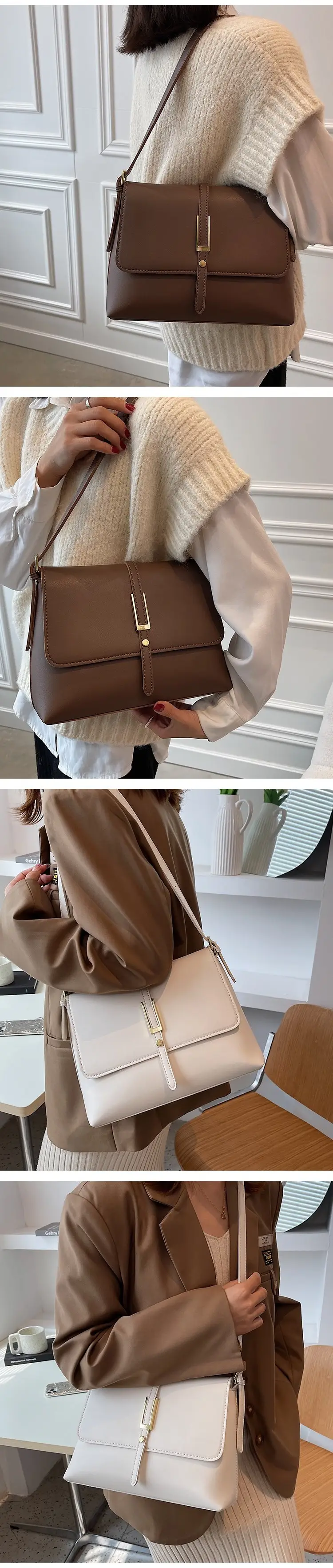 Women's Retro Brown Shoulder Bag 2022 New — feature 3