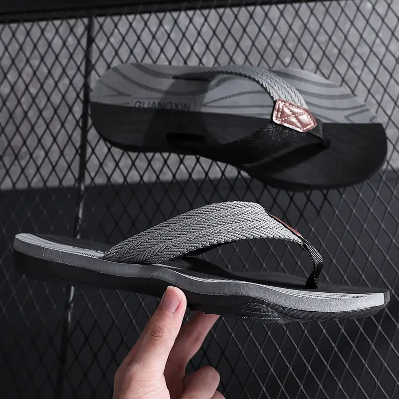 Men Korean Red Black Flip Flops Summer