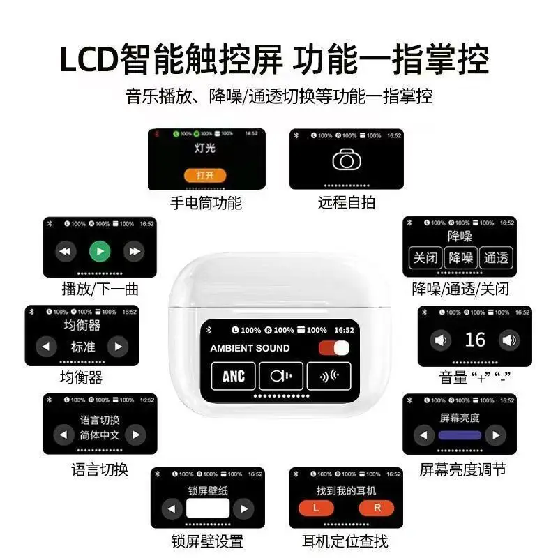 Bluetooth Headset A9Pro with Smart Touch & Noise Reduction - Image 3