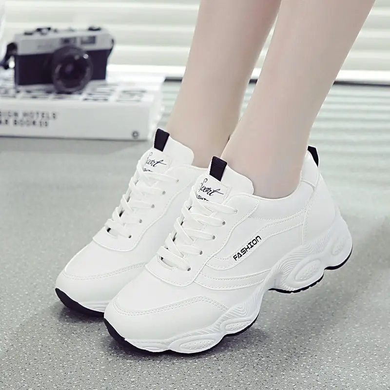 Women White Leather Thick Board Shoes 2025 - Image 6