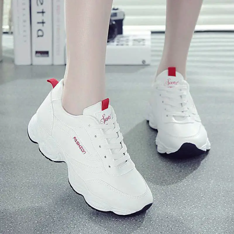 Women White Leather Thick Board Shoes 2025 - Image 7