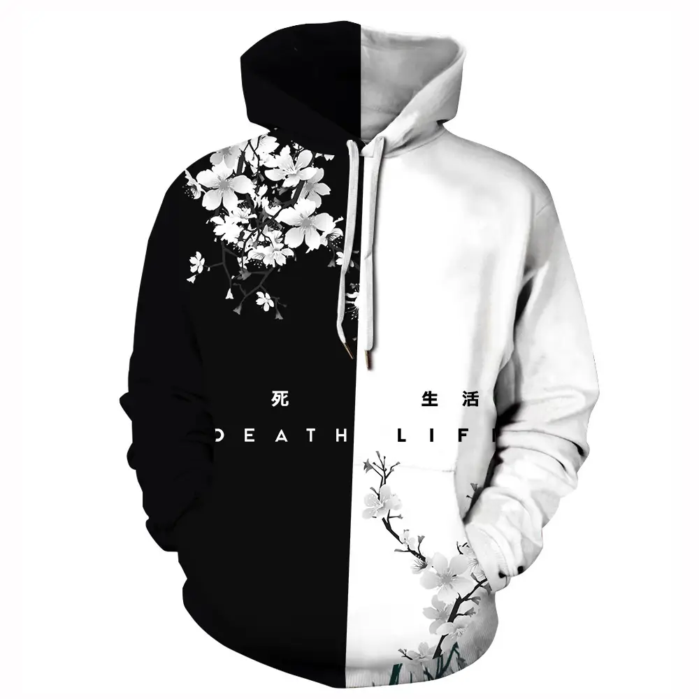 Cross-Branded Skull Digital Print Hoodie for Women