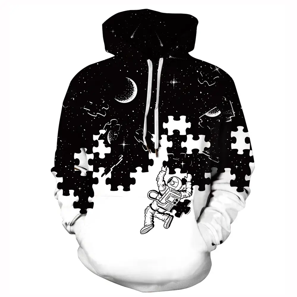 Cross-Branded Skull Digital Print Hoodie for Women