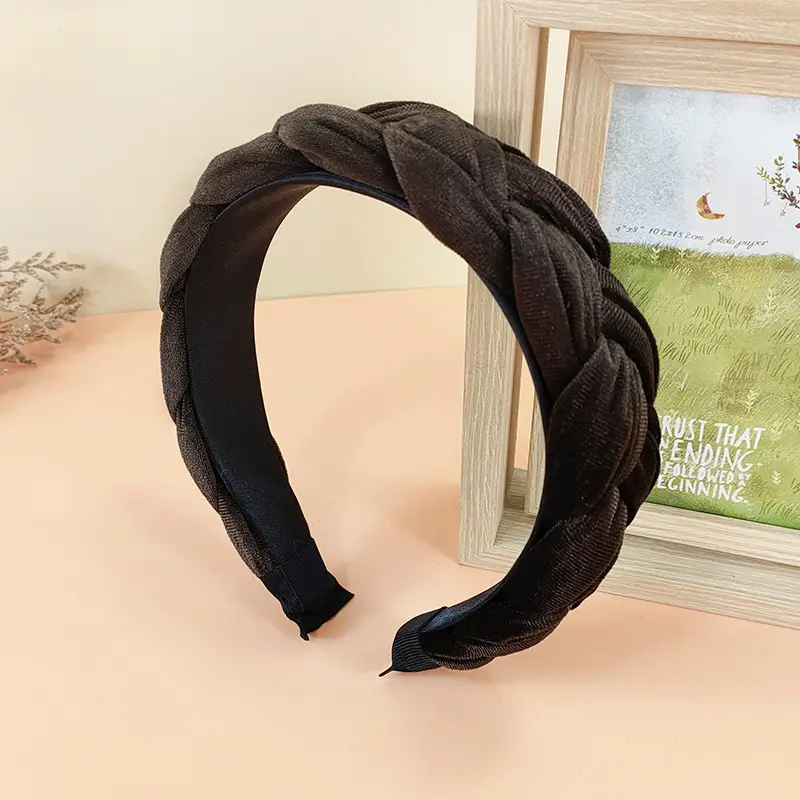 Curry Color Velvet Woven Hair Band