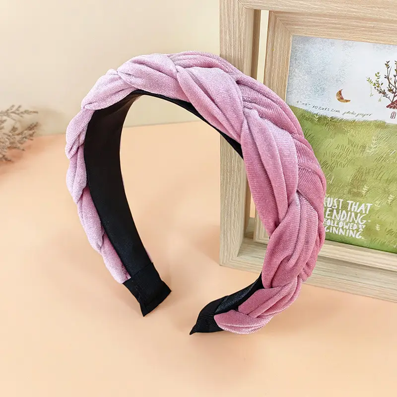Pink Velvet Woven Hairband