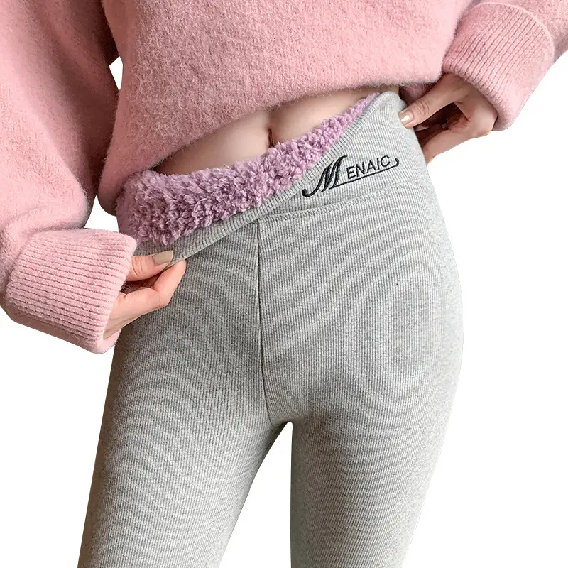 Women Winter Slim Fit Fleece Leggings Black Warm - Image 14