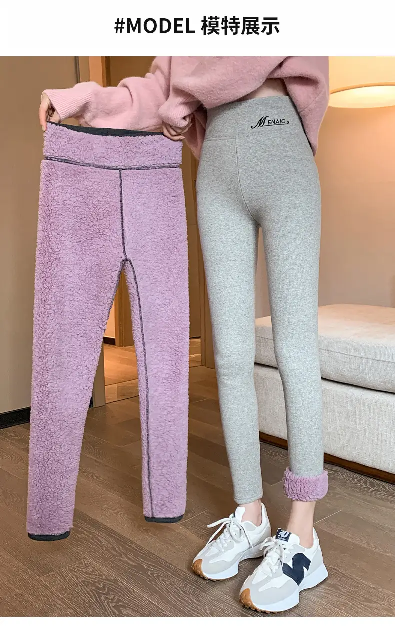 Women Winter Slim Fit Fleece Leggings Black Warm — feature 11