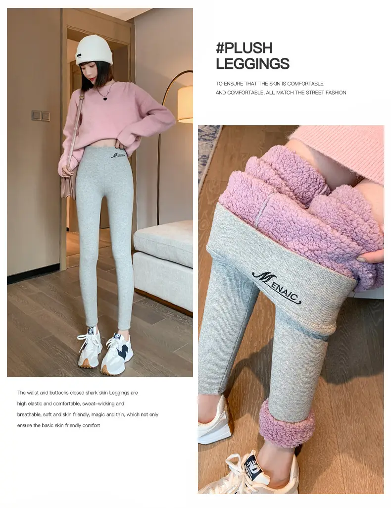 Women Winter Slim Fit Fleece Leggings Black Warm — feature 13