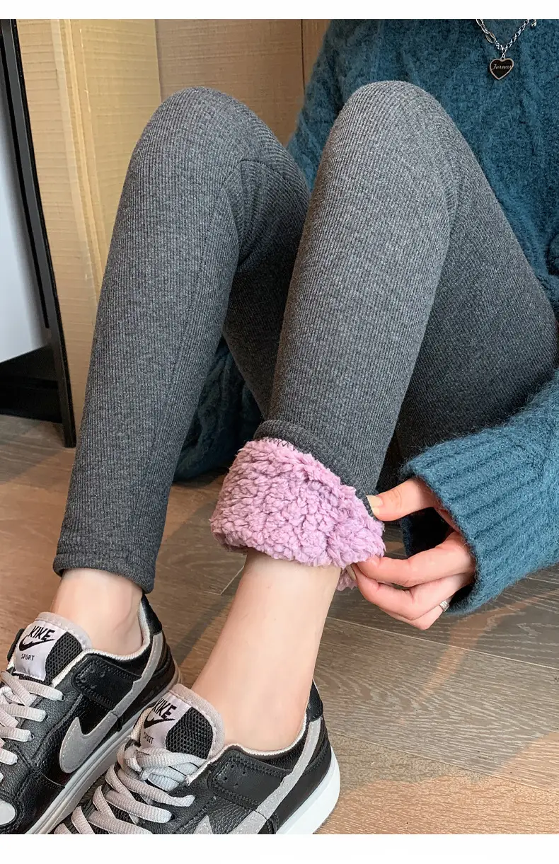 Women Winter Slim Fit Fleece Leggings Black Warm — feature 15