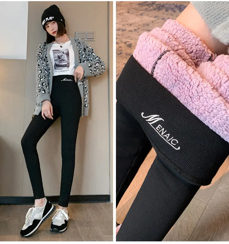 Women Winter Slim Fit Fleece Leggings Black Warm — feature 18