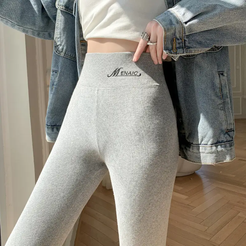 Women Winter Slim Fit Fleece Leggings Black Warm - Image 3