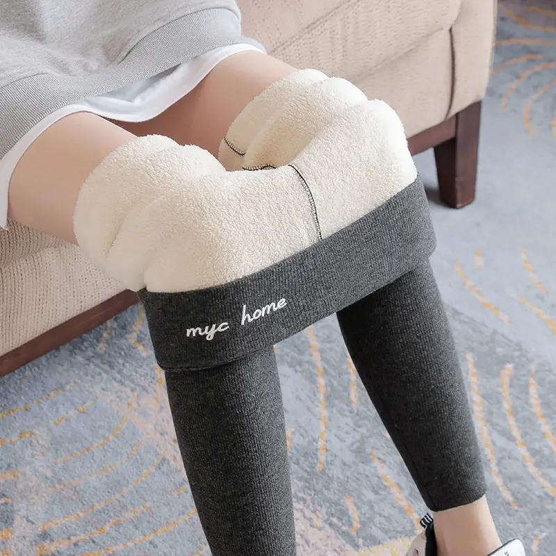 Women Winter Slim Fit Fleece Leggings Black Warm - Image 9