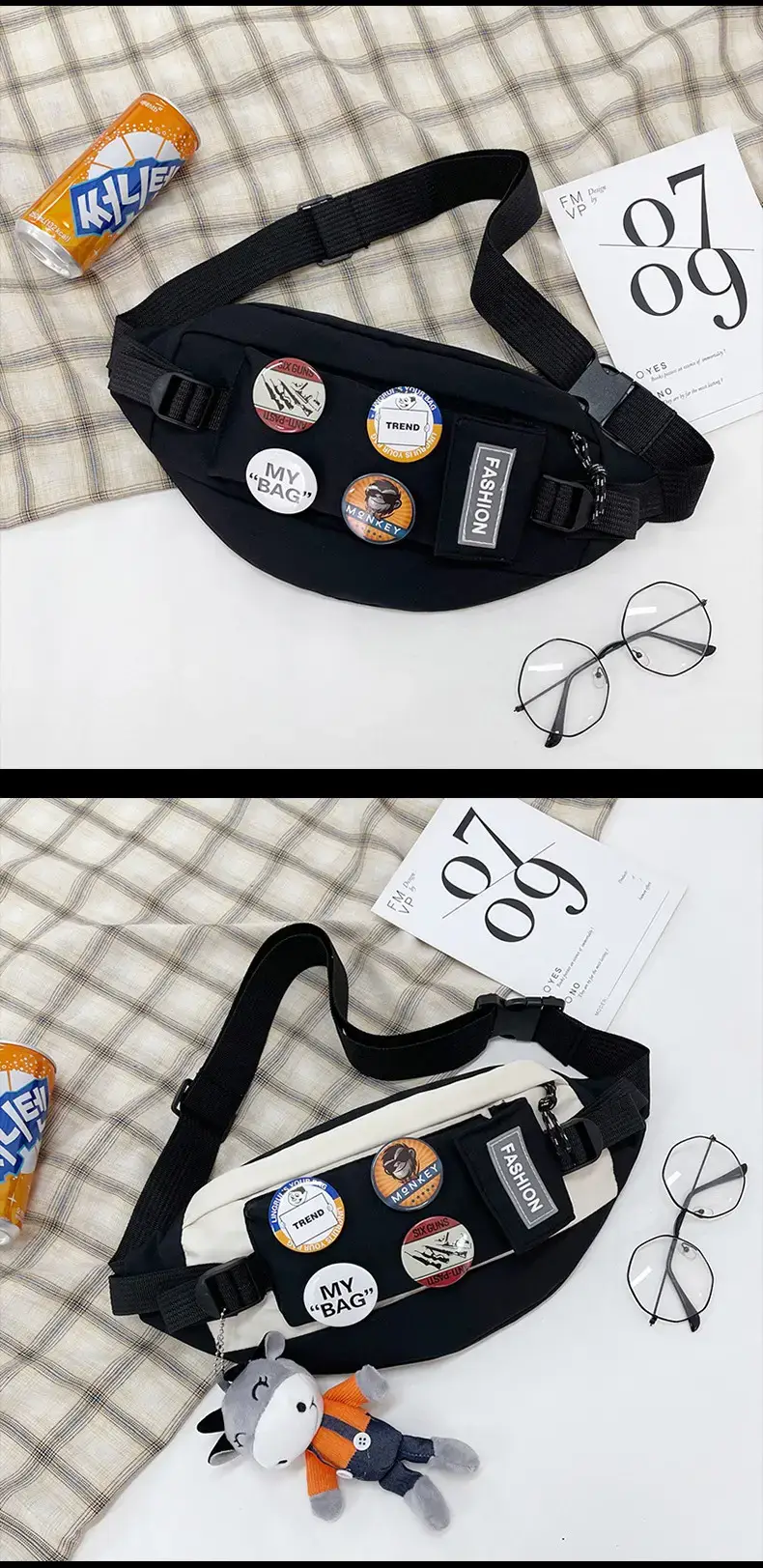 Trendy Men's Crossbody Shoulder Bag with Buttons — feature 16