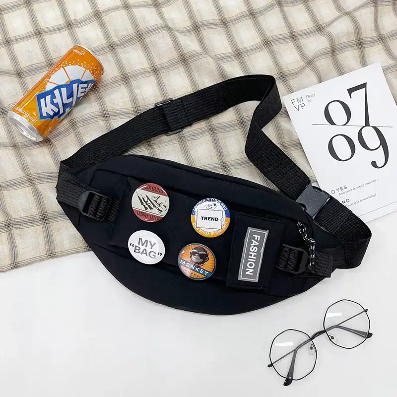 Trendy Men's Crossbody Shoulder Bag with Buttons