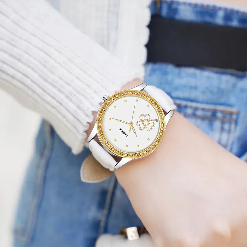 Women's Elegant Quartz Watch with Diamond Crystal Band - Image 7