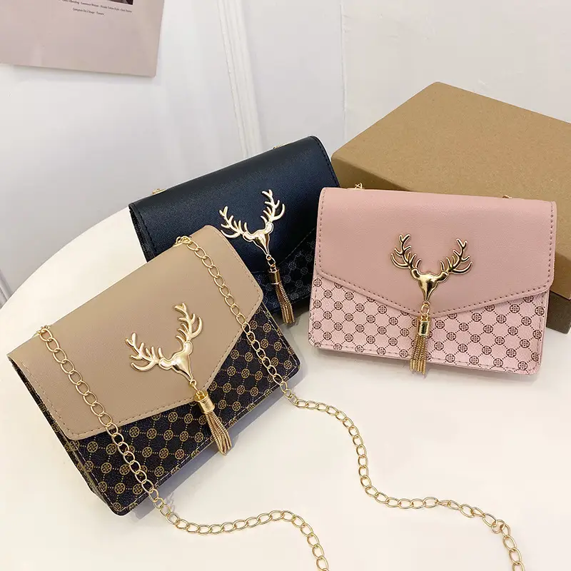Fawn Tassel Crossbody Bag with Gold Chain - Image 7