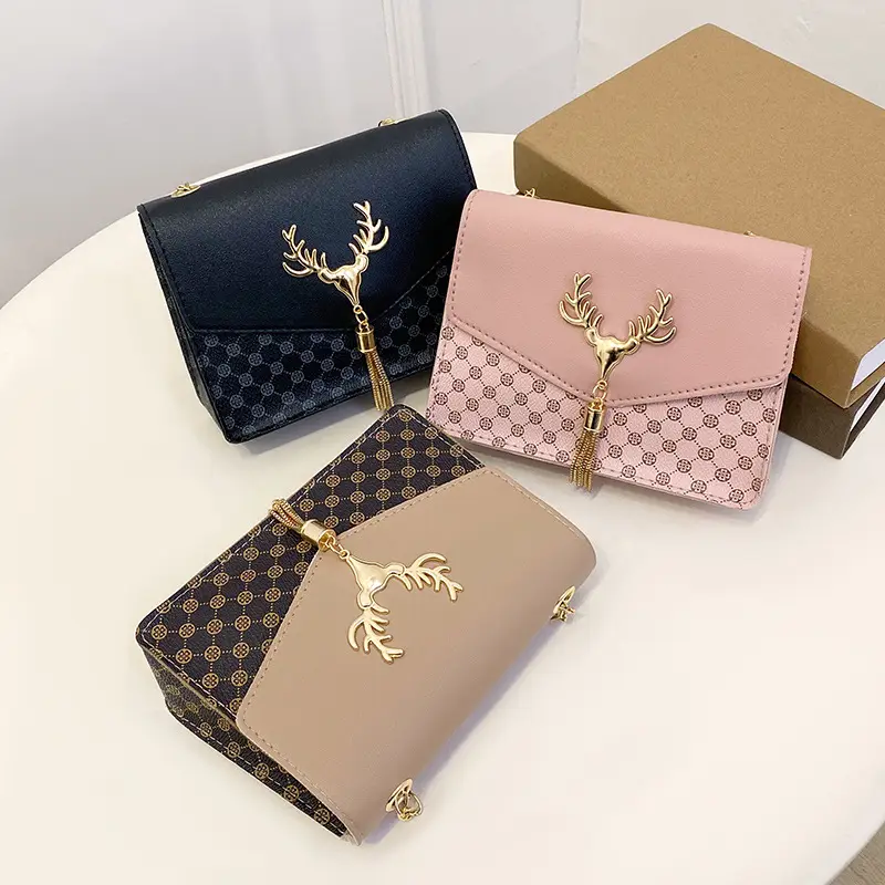 Fawn Tassel Crossbody Bag with Gold Chain - Image 8