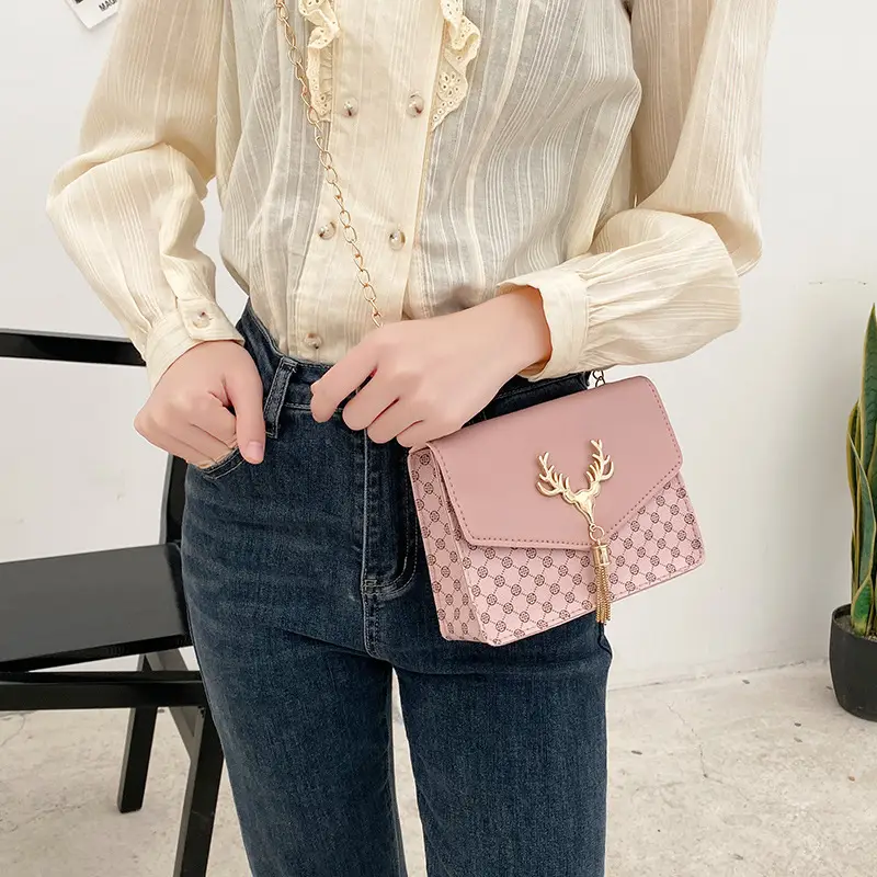 Fawn Tassel Crossbody Bag with Gold Chain - Image 10