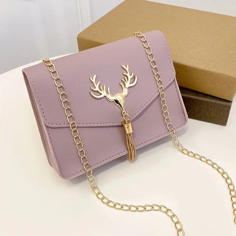 Fawn Tassel Crossbody Bag with Gold Chain - Image 2
