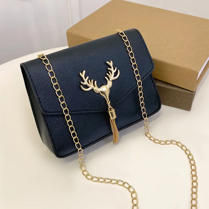 Fawn Tassel Crossbody Bag with Gold Chain - Image 3