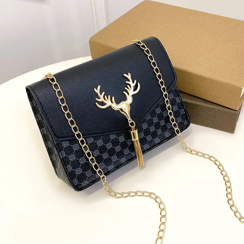 Fawn Tassel Crossbody Bag with Gold Chain - Image 5