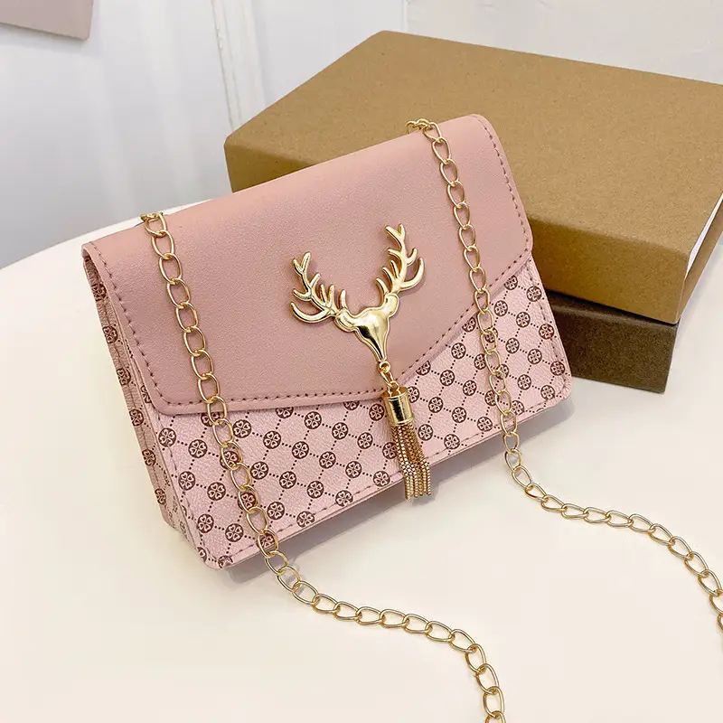 Fawn Tassel Crossbody Bag with Gold Chain - Image 6