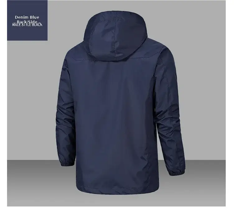 Men's Full-Zip Hooded Jacket Blue — feature 12