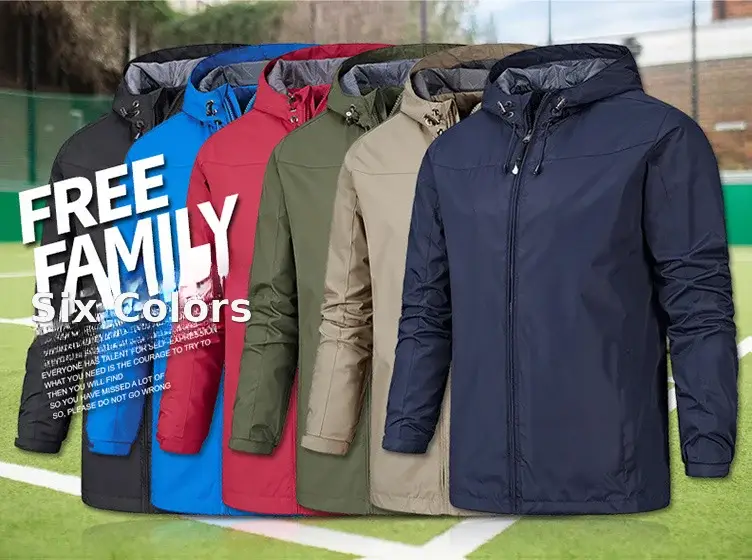 Men's Full-Zip Hooded Jacket Blue — feature 3