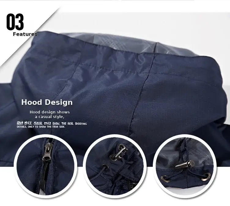 Men's Full-Zip Hooded Jacket Blue — feature 8