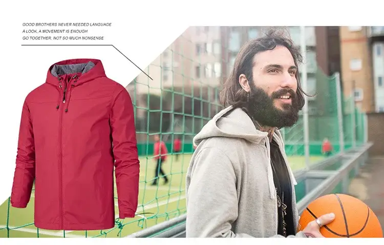 Men's Full-Zip Hooded Jacket Blue — feature 9