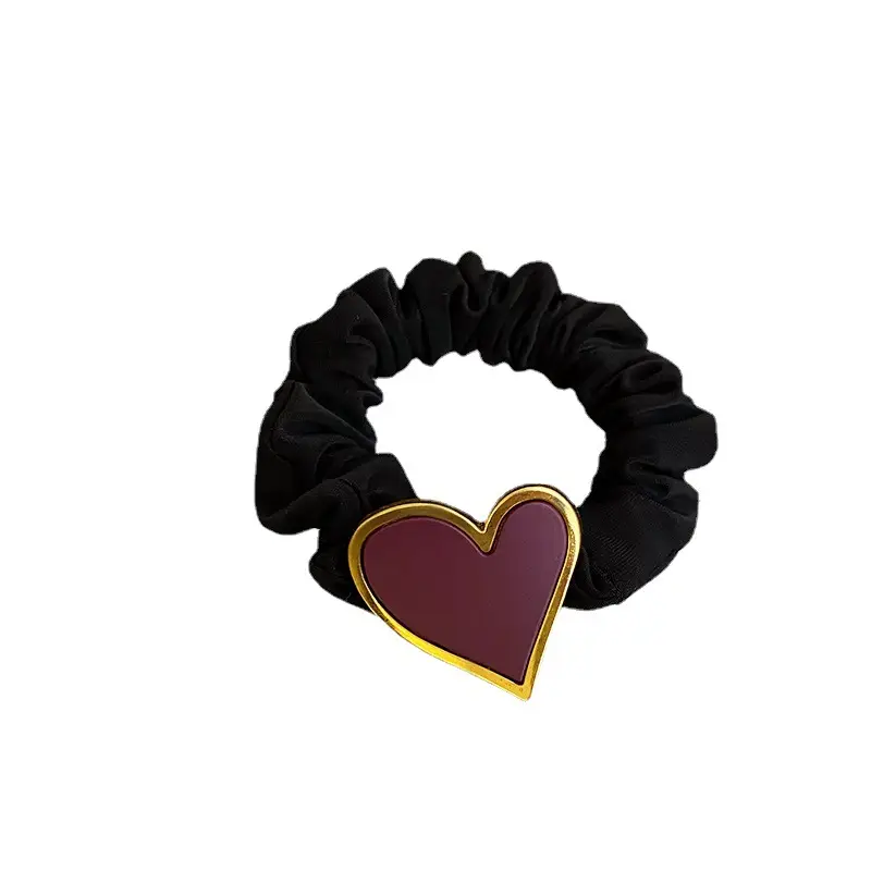 Black Heart Hair Scrunchie for Women Winter - Image 8