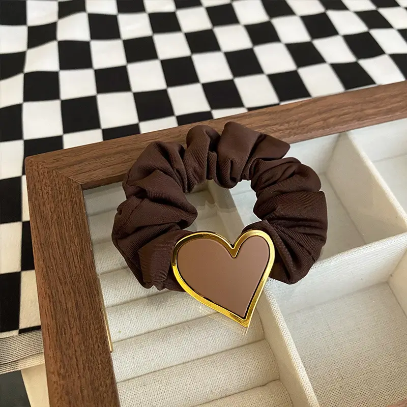 Black Heart Hair Scrunchie for Women Winter - Image 2