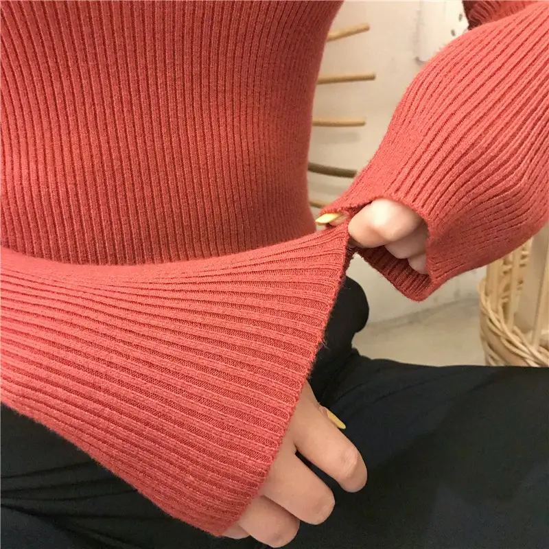 Women's High Collar Solid Color Sweater Top — feature 26
