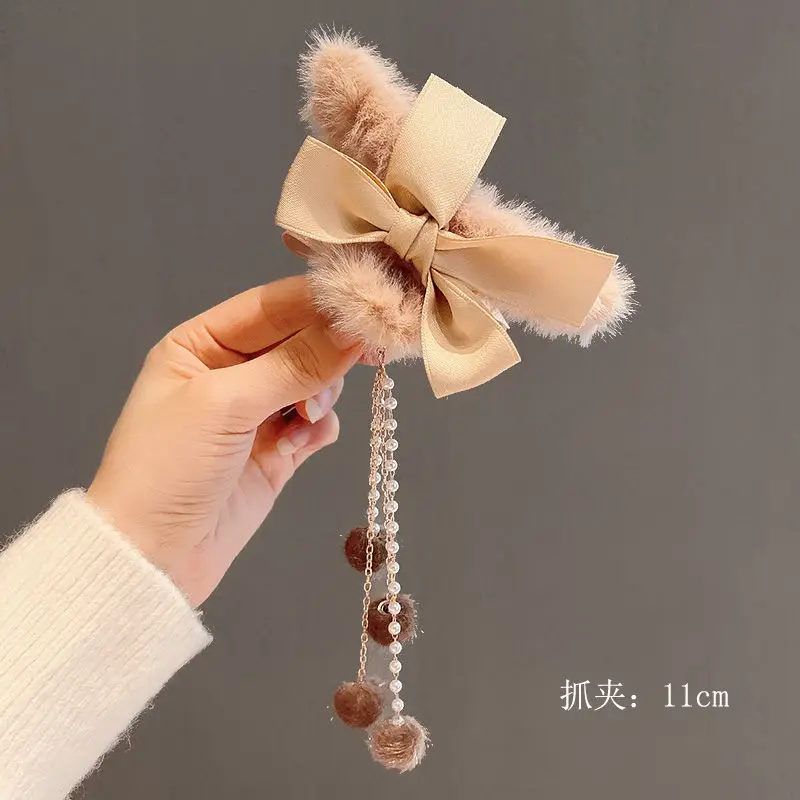 Plush Tassel Hair Clips for Girls & Women