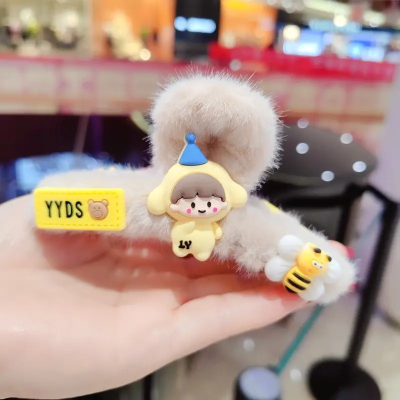 Plush Tassel Hair Clips for Girls & Women