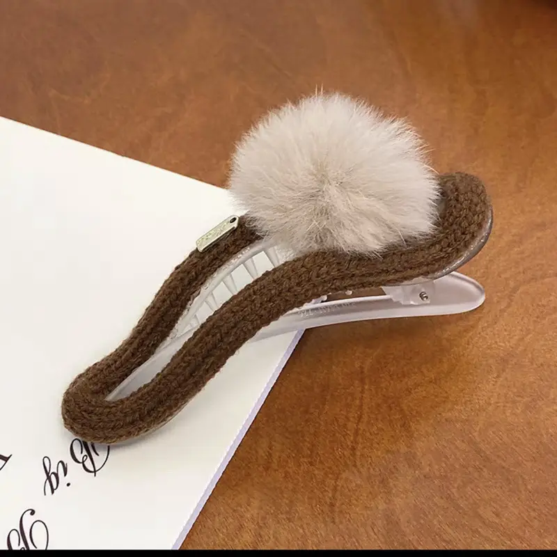 Plush Tassel Hair Clips for Girls & Women