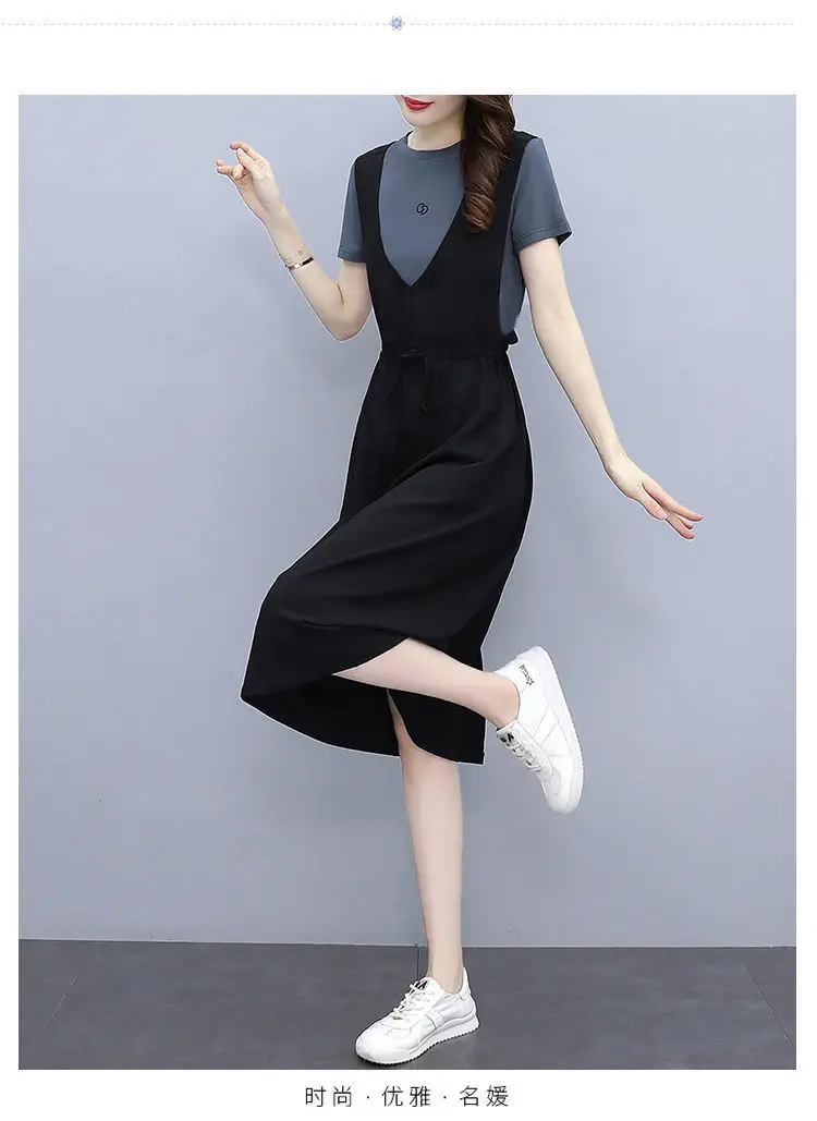 Black Strap Dress Women Long Loose Summer Casual — feature 11