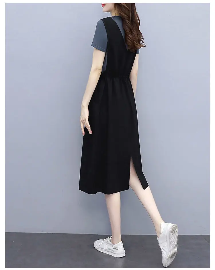 Black Strap Dress Women Long Loose Summer Casual — feature 15
