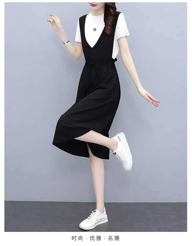 Black Strap Dress Women Long Loose Summer Casual — feature 16