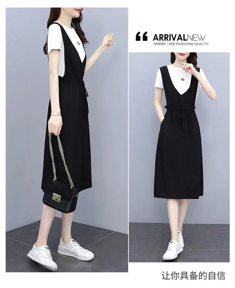 Black Strap Dress Women Long Loose Summer Casual — feature 17