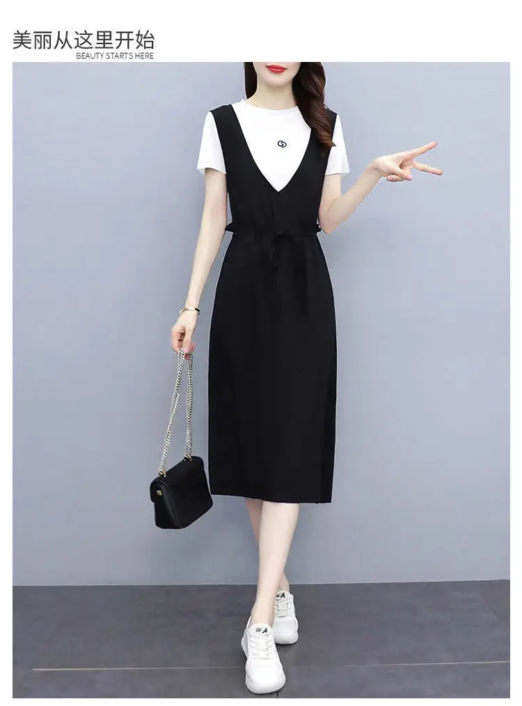 Black Strap Dress Women Long Loose Summer Casual — feature 18