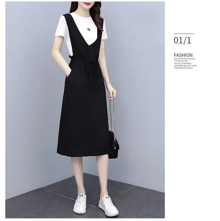 Black Strap Dress Women Long Loose Summer Casual — feature 19