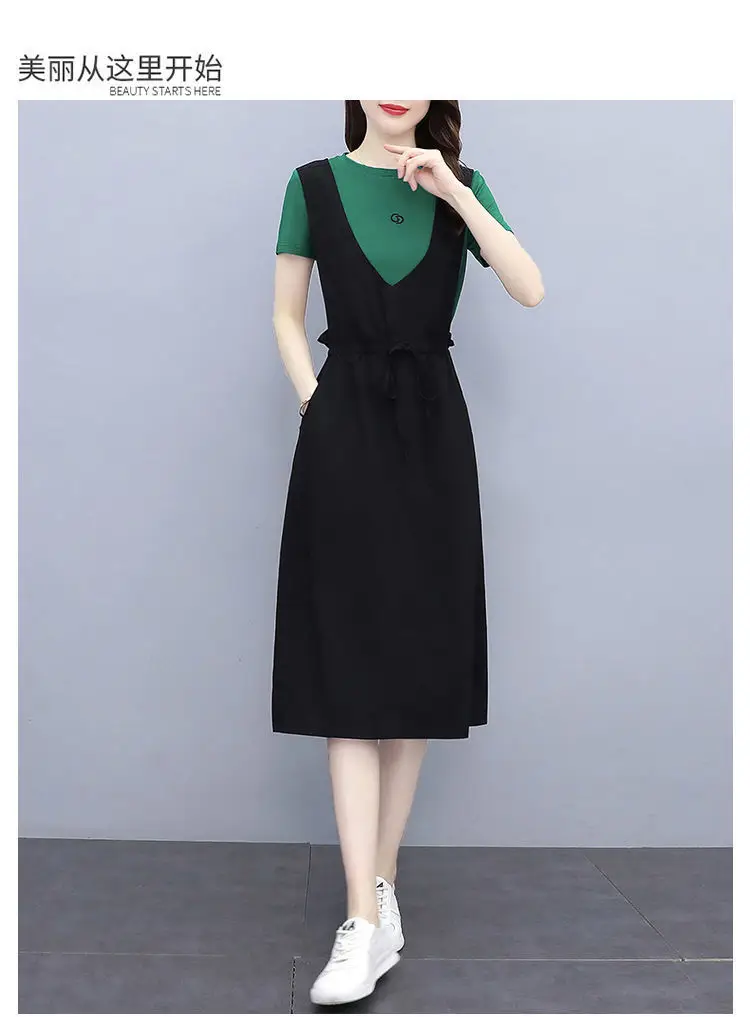 Black Strap Dress Women Long Loose Summer Casual — feature 23