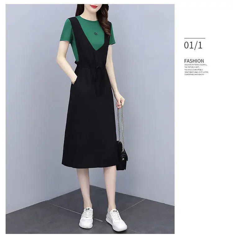 Black Strap Dress Women Long Loose Summer Casual — feature 24
