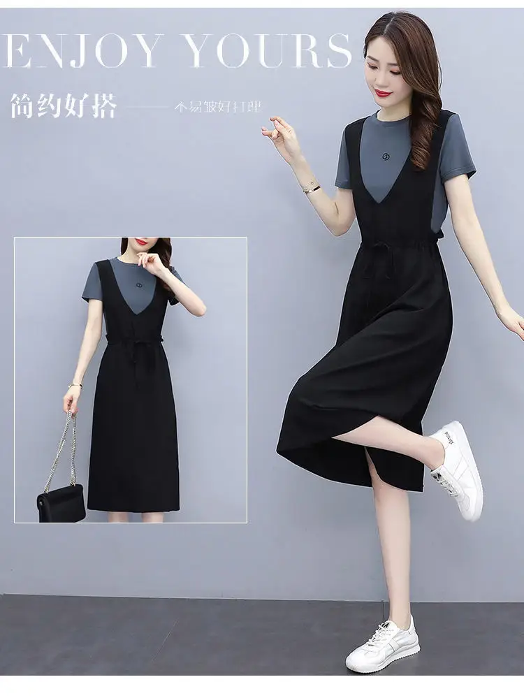 Black Strap Dress Women Long Loose Summer Casual — feature 4