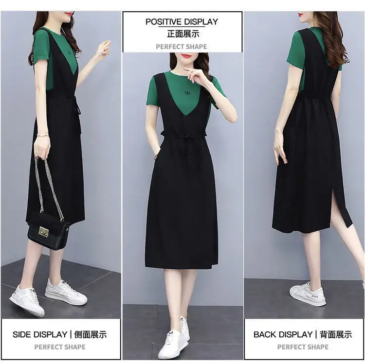 Black Strap Dress Women Long Loose Summer Casual — feature 5